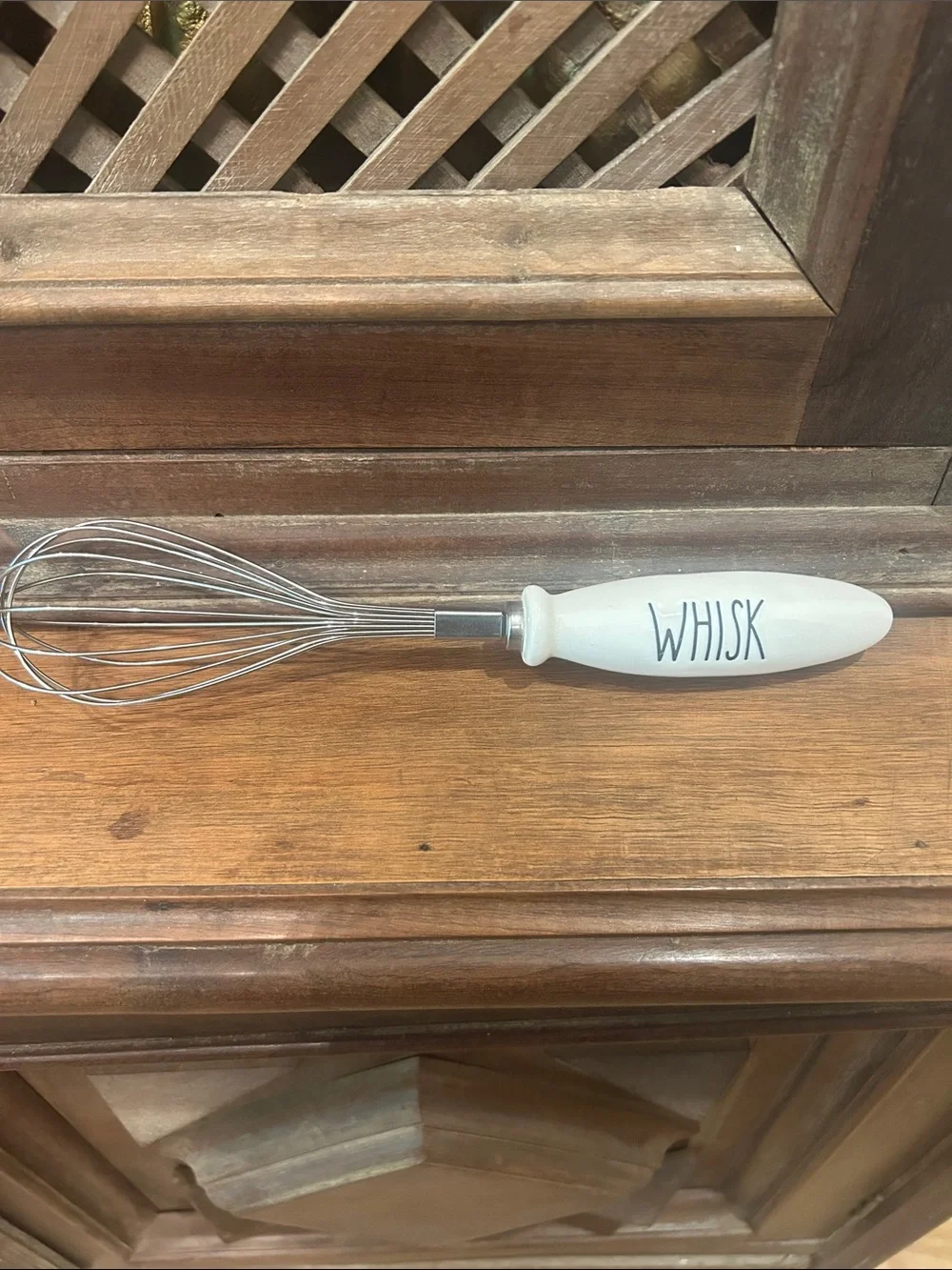 Rae Dunn Cream 'WHISK' Handheld Kitchen Whisk
